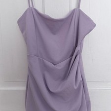 NWT Windsor Lavender Crepe Wrap Mini Dress Size L wedding guest