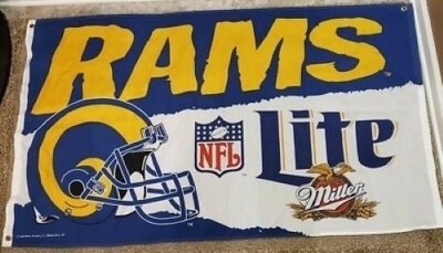 *Extremely Rare* Vintage Los Angeles Rams Miller Lite Flag