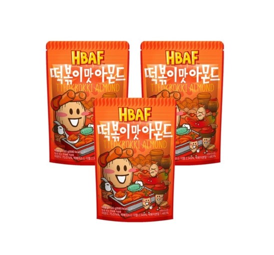3 X HBAF Tteok-Bokki Almond 120g from Korea