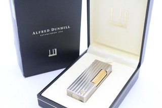 Dunhill Rollagas Lighter Silver And Gold Plated In Box And Original Packaging
