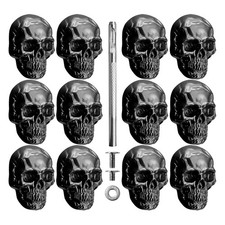 Lot of 12 Skull Studs, Buttons, Gothic Conchos, Pins for Leather Crafts, 5061
