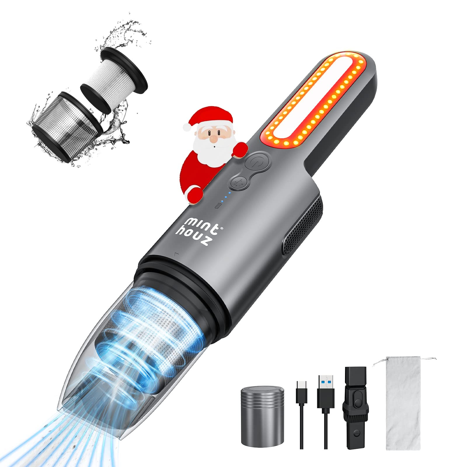 Handheld Car Vacuum Cleaner, Mini Portable & Rechargeable Cordless Dustbuster...