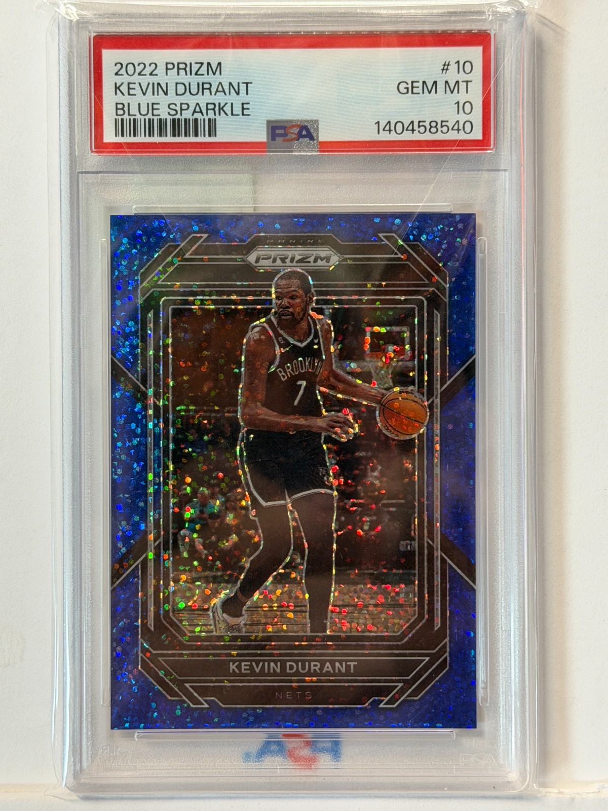 2022 Prizm Blue Sparkle Kevin Durant #10 PSA 10 Print Run 037/144