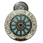 X-Rare Antique Early 1904/1910 Argentine Automobile Club Enamel Copper Car Badge