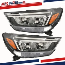 Right+Left Headlight For Buick Encore 2017-22 Halogen W/LED DRL Black Clear Lens