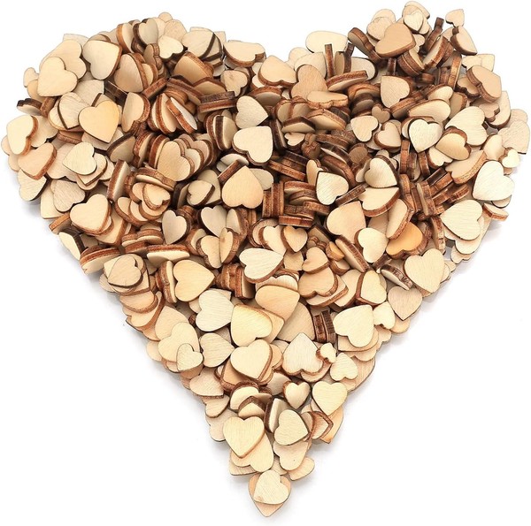 Holzherzen Deko 500 StüCk FüR DIY Basteln Hochzeit Geschenk-image