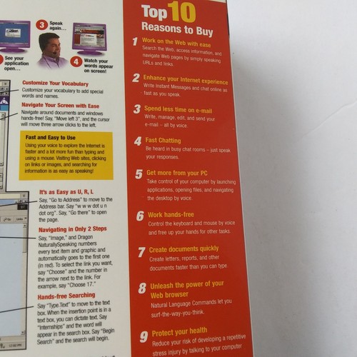 Dragon NaturallySpeaking 6 Essentials Speech Recognition Software Box Set CD Man - Picture 5 of 11
