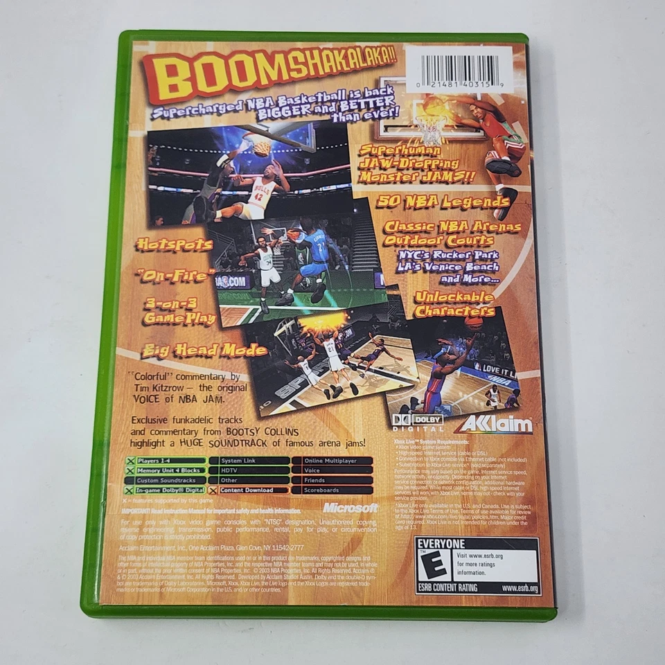 NBA Jam (Microsoft Xbox) CIB Complete w Registration Card - TESTED - Image 3 of 4