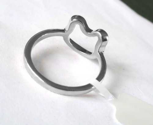 Anillo de plata de ley para gato / tamaño 4,75 / plata de ley 925 - Imagen 4 de 5