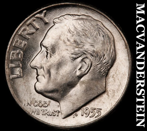 1955 Silver Roosevelt Dime - Choice Gem Brilliant Unc  Lustrous  #i6392