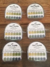 Lot of 6 New Pike Lab Supplies Hydrion pH Test Paper for Urine / Saliva 5.5-8.0