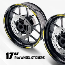 Yellow 17'' Rim Wheel Sticker Decal Strip Tape P05B For Yamaha FZS 1000