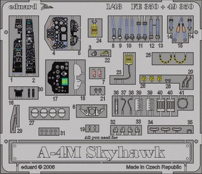 Eduard 1/48 A-4M Skyhawk Cockpit+Seatbelt (Hasegawa) FE350