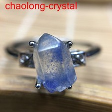 11.5Ct 100%Natural Blue Rare Dumortierite Quartz Rutilated Adjustable Ring X210