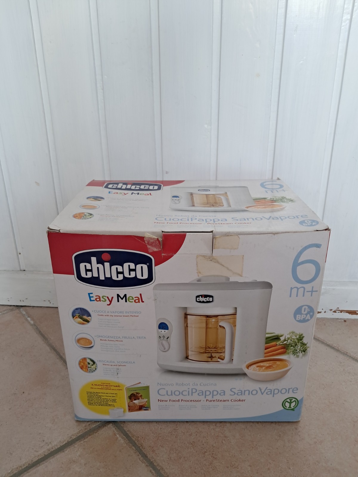 Chicco Easy Meal CuociPappa SanoVapore robot pappe bebè 6m+ accessori scatola