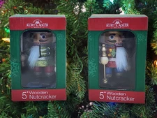 🎄Kurt S. Adler 5" Wooden 2 Nutcracker Set - Glittered Soldiers #C5870 Sealed!
