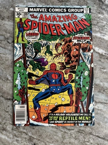 Amazing Spider-Man #166 Lizard & Stegron App. War Of The Reptile Men 1977 VF 🔥