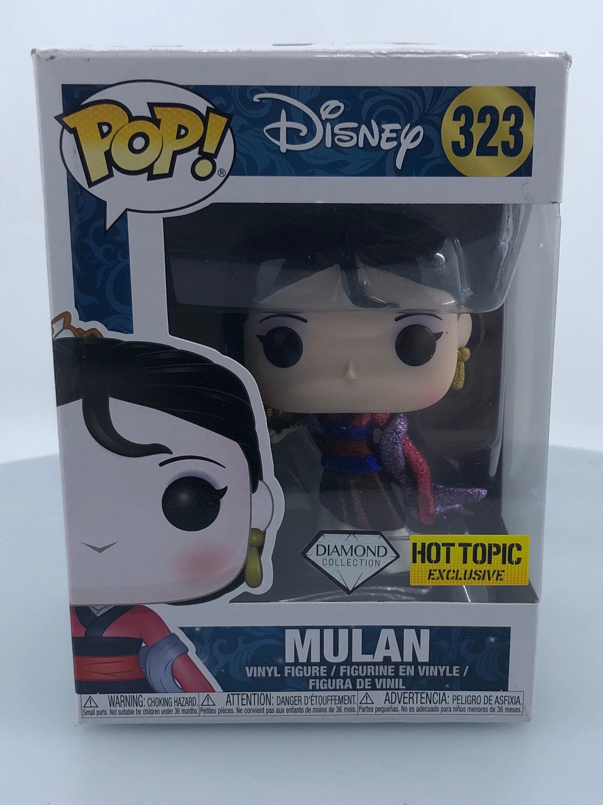 Funko Pop! Disney Mulan Diamond Glitter #323 Hot Topic Exclusive Damaged Box