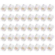Telephone Modular Plug Male RJ11/RJ12 6P6C Clear 40pcs