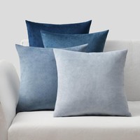 Kissenbezug 40X40 Blau 4Er Set Samt Flauschig Dekokissen FüR Sofa Schlafzimmer
