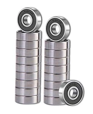 SHKI 20 Pcs 608 2RS Ball Bearings – Bearing Steel and Double Rubber 608RS 608RS