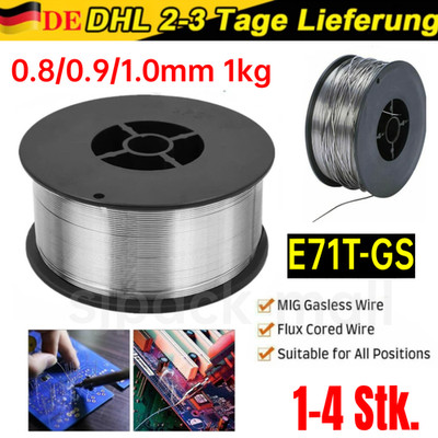 1-4stk. Fülldraht Schweißdraht 0,8-1,0mm E71T-GS NoGas Flux Cored Wire MIG MAG
