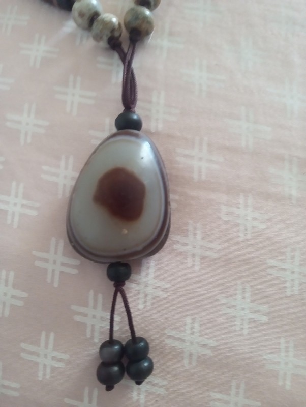 Rare Stone Tdze BEADS  *  ART Beads  NECKLACE . See shaped Awe. *Wearable 