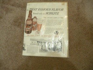 COLLIERS 1939 PRINT AD for SCHLITZ BEER 11X14