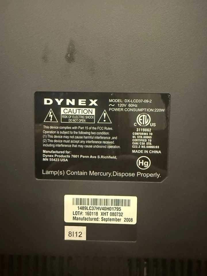 TV LCD 720p HDMI Dynex 37” | Funciona muito bem | Tela limpa | Pronta para uso - Imagem 4 de 4