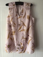 Ted Baker JIYLENA Cabana Pink Floral Print Sleeveless Top Size TB2 UK 10 New