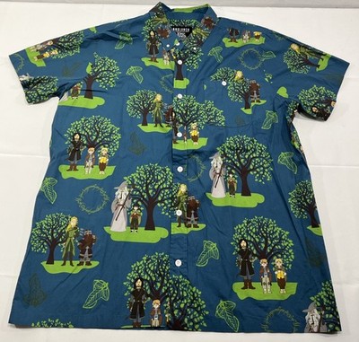 Box Lunch x The Lord of the Rings Button-Up Shirt Mens XXL Allover Print Casual