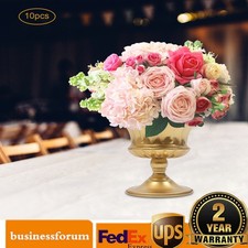 10Pcs 15cm Gold Metal Centerpieces Flower Vase Wedding Anniversary Party Decor