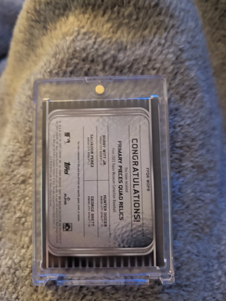 2023 Topps Museum Bobby Witt, Perez, Brett, Dozier Quad Jersey Relic/75 MLB - Image 2 of 3