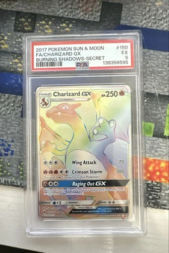 Charizard GX (Secret) 150/147 Sm-Burning Shadows Holo PSA 5