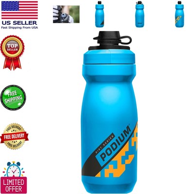 Premium 21 oz Cycling Water Bottle with Double Wall & Mud Cap - Blue/Orange