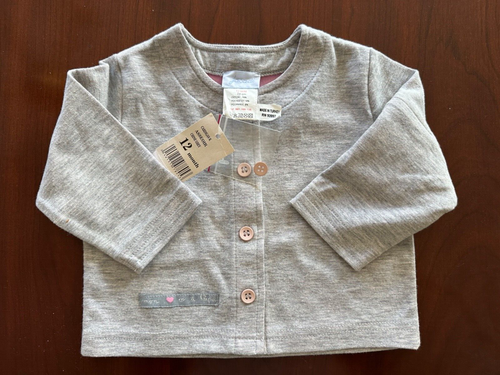 New with Tag 2000 ~ Jacadi Baby Girl Cardigan Sweater ~ Gray & Pink ~ 12 m - 第 4/5 張圖片