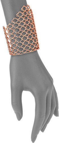 NEW Alexis Bittar Pink Rose Goldtone Barbed Link Cuff Bracelet - 第 2/10 張圖片
