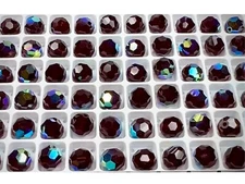 Genuine Preciosa Czech Round MC Crystal Rosary Beads Garnet AB, very deep red