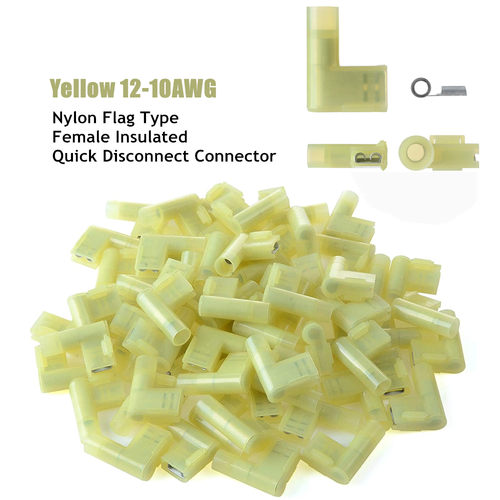 Insulated Flag Terminal Connectors Crimp On Right Angle Terminals Connector 90° - Picture 4 of 16