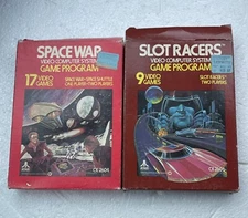 Atari 2600 Slot Racers & Space War With Box & One Manual. Read !!