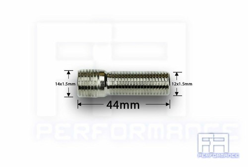 MEVIUS 20pc 44mm 14x1.5 to 12x1.5 Rim Wheel Stud Conversion Converter Adapter - Picture 3 of 4
