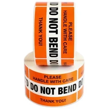 Orange DO NOT BEND Label Stickers 2"x 3" Handle With Care Waterproof QS