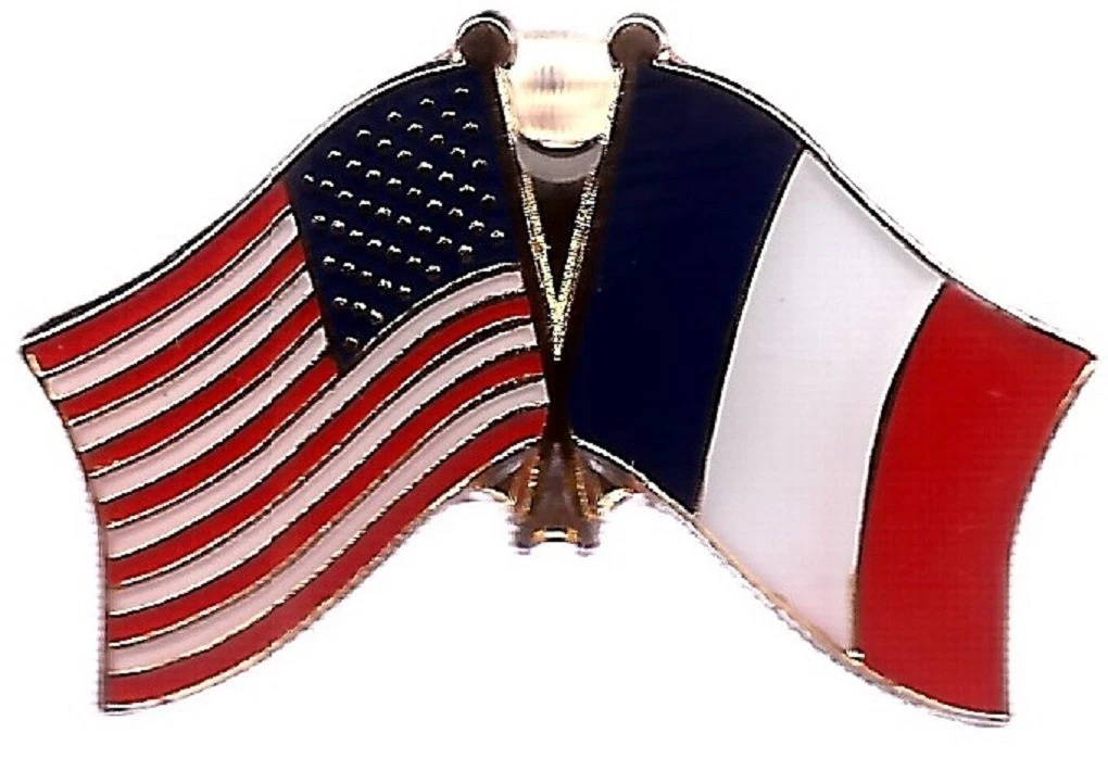 Wholesale Pack of 50 USA American France Friendship Flag Hat Cap lapel Pin