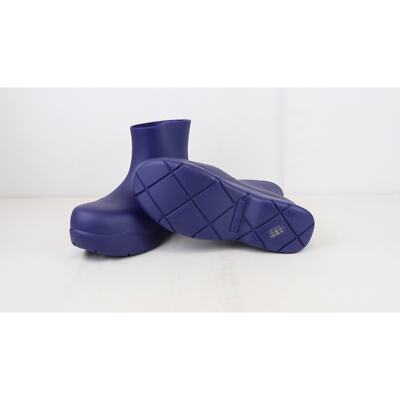 Bottega Veneta Matt Rubber Puddle Ankle Boots in Cobalt Blue BNIB
