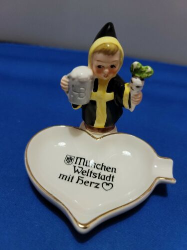 Vintage Geobel ashtray w/ Munich motto Munchen Weltstadt mit herz, from 1970 - Picture 1 of 12