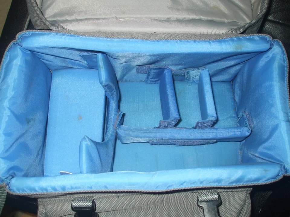 Gray Canvas Camera Bag PR-700 with Zippered Front Pouch - Image 4 of 4