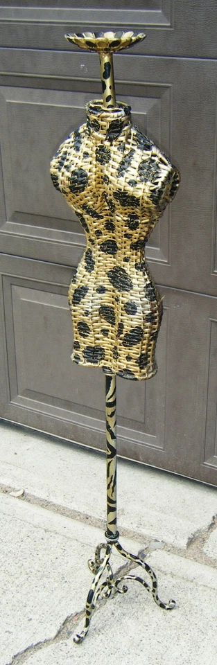 Vintage Exquisite Mini Wicker Counter top Store Display Dress Form - Image 4 of 4
