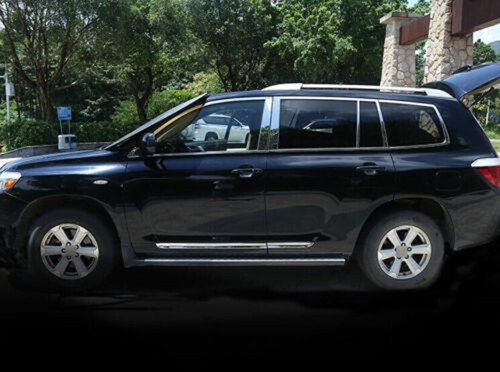For 2010-2013 Toyot@a Highlander Chrome Steel Body Door Side Molding Cover Trim - Picture 4 of 5