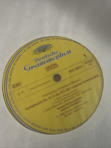 Mozart Symphonien No.35 Wiener Philharmonker Leonard Bernstein Rare DG EX/EX - Picture 3 of 7