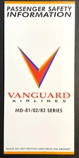 Vanguard Airlines MD-81/82/83 Safety Card - 2/02